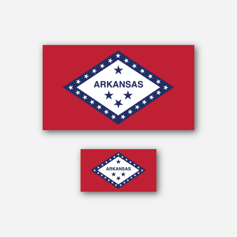 Arkansas Flag Sticker Metal the Brand