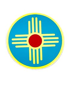 Zia Red Center on Turquoise Circle - Sticker
