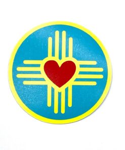 Zia Heart Turquoise Circle - Sticker