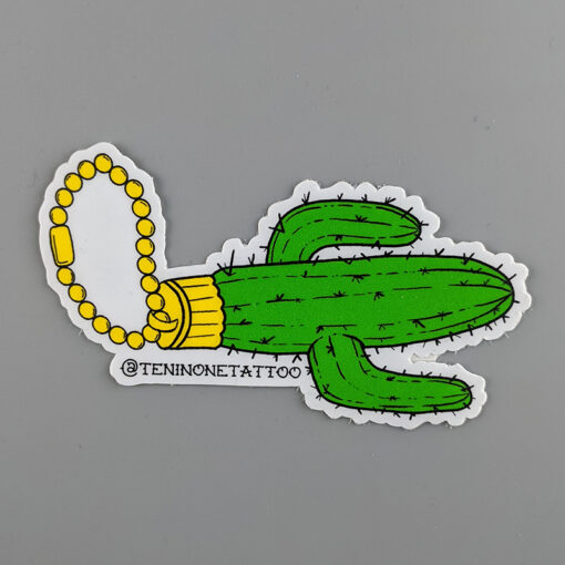 Lucky Cactus Foot Sticker by Ten is One Tattoo
