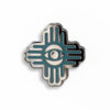 Eye Zia - Turquoise on Silver - Enamel Pin