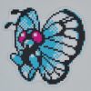 Blue Butterfly 8-Bit - Sticker