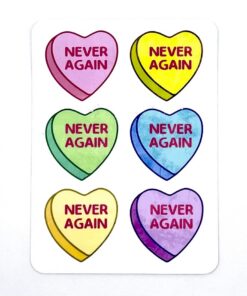 Never Again - Valentines Sweethearts-Sticker sheet