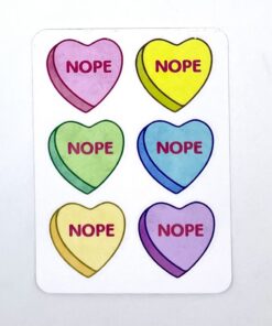 Nope - Valentines Sweethearts-Sticker sheet